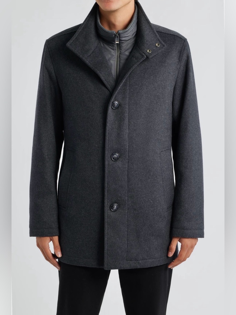 Hugo Boss Coxtan Wool-Cashmere Blend Coat in Medium Grey, 38R